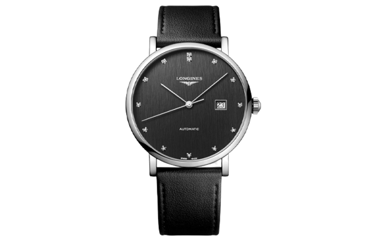 

LONGINES Часы Elegant Collection Automatic Mechanical Movement Men's Watch Watch 41mm Black Dial Stainless Steel Case, Black Dial