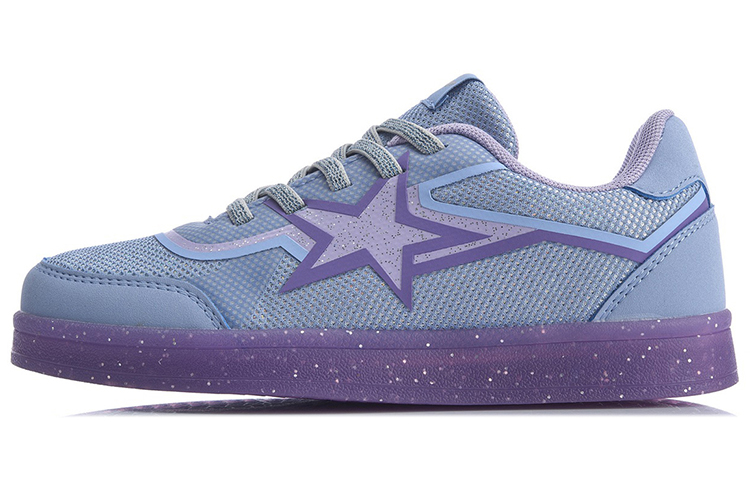 

LINING YOUNG Лининг противоскользящие износостойкие легкие дышащие низкие скейтерские кроссовки светло-фиолетовые подростковые