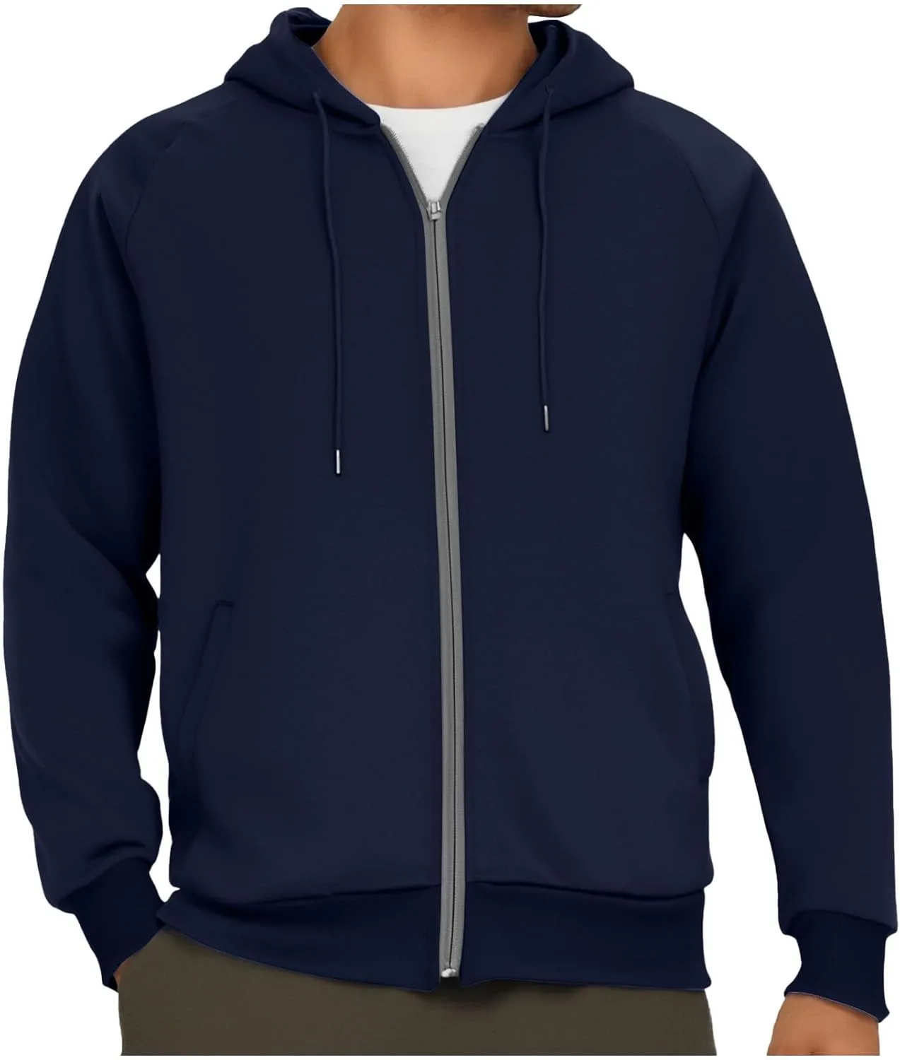 

Мужская худи на молнии свободного кроя с карманами