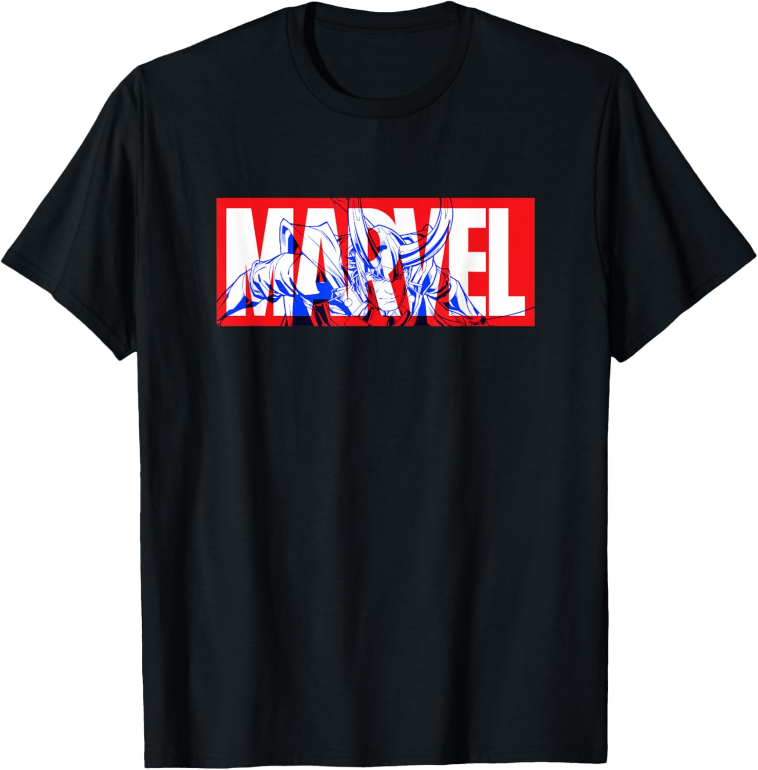 

Футболка с логотипом Marvel и изображением Локи из комиксов, черная