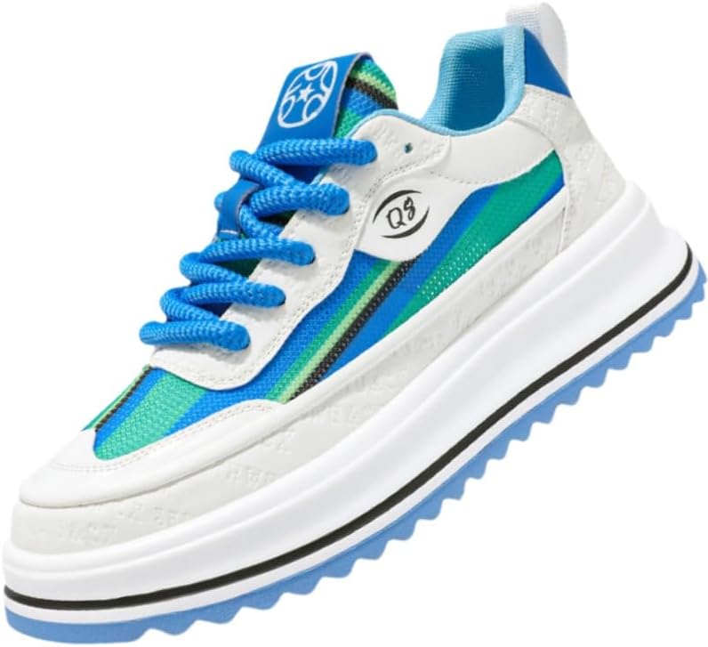 

Мужские модные кроссовки с цветными вставками, толстой подошвой, противоскользящие, износостойкие и с мягкой подошвой для повседневного использования на улице Clolinde, белый/синий