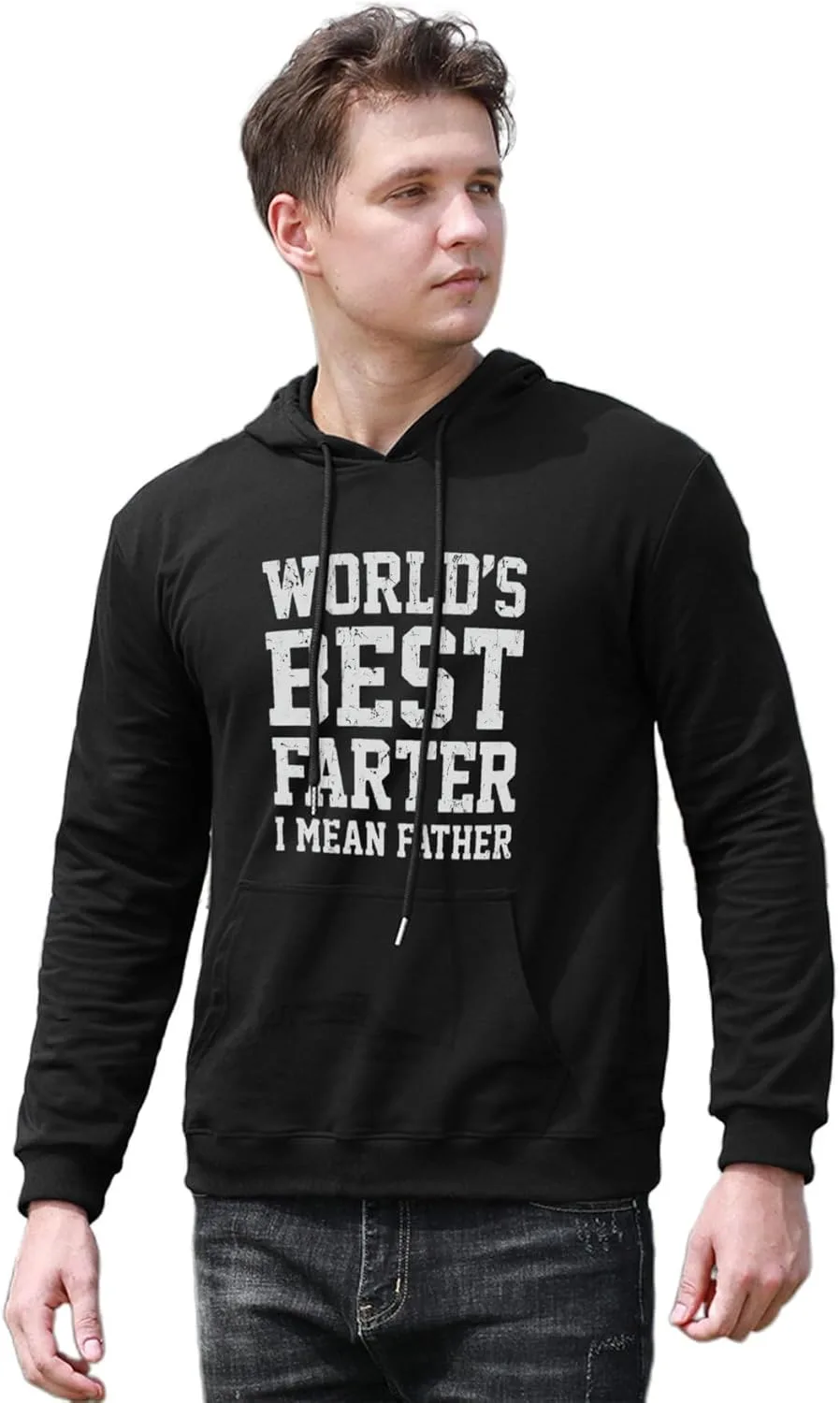 Толстовка World's Best Farter с капюшоном, мягкая, с длинным рукавом и карманом — фото 2