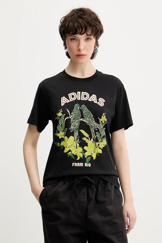 

Хлопковая футболка X Farm Rio Adidas, черный