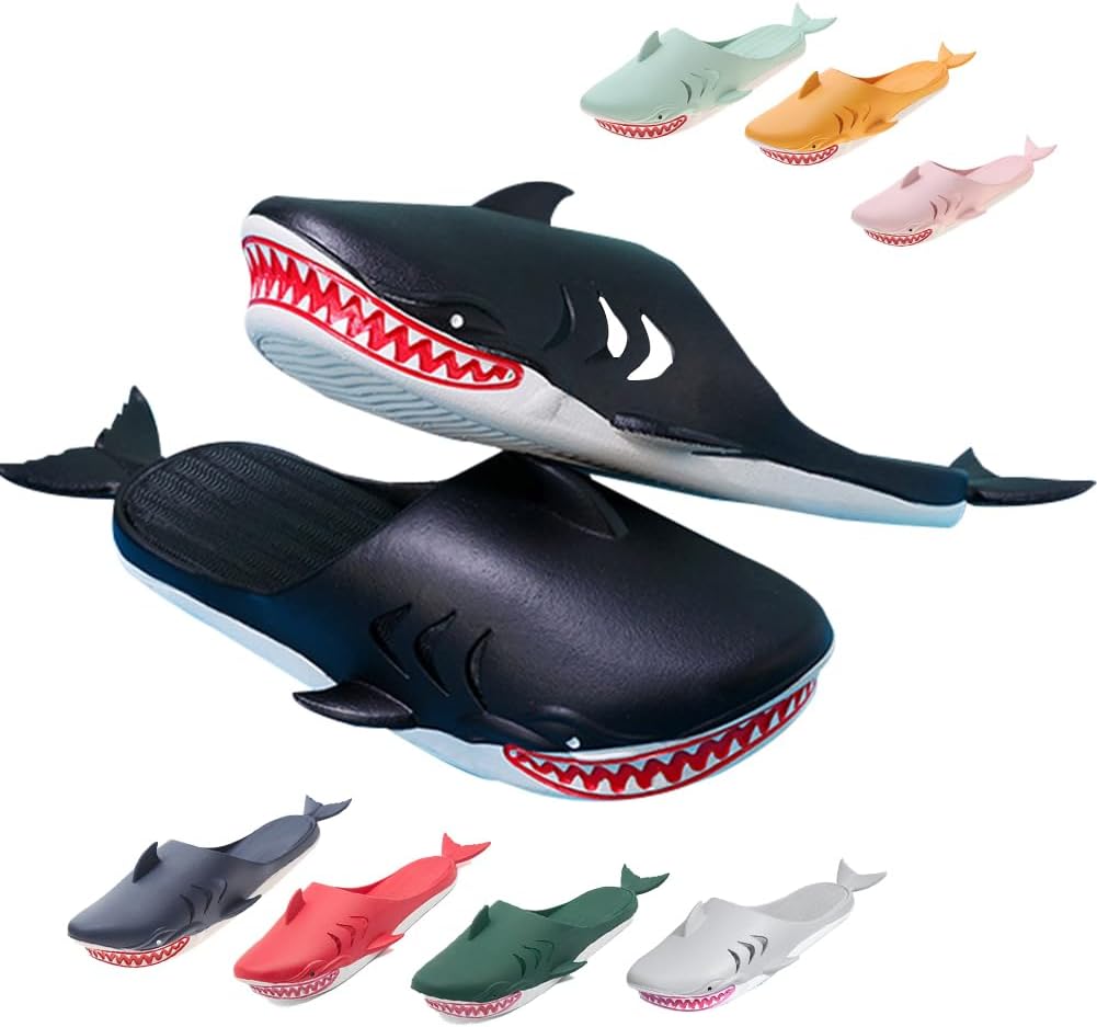 

Тапочки Hauioe Fish Slippers унисекс с акулами, сандалии-шлепанцы с рыбками, забавные для пляжной вечеринки, для мужчин и женщин, черный