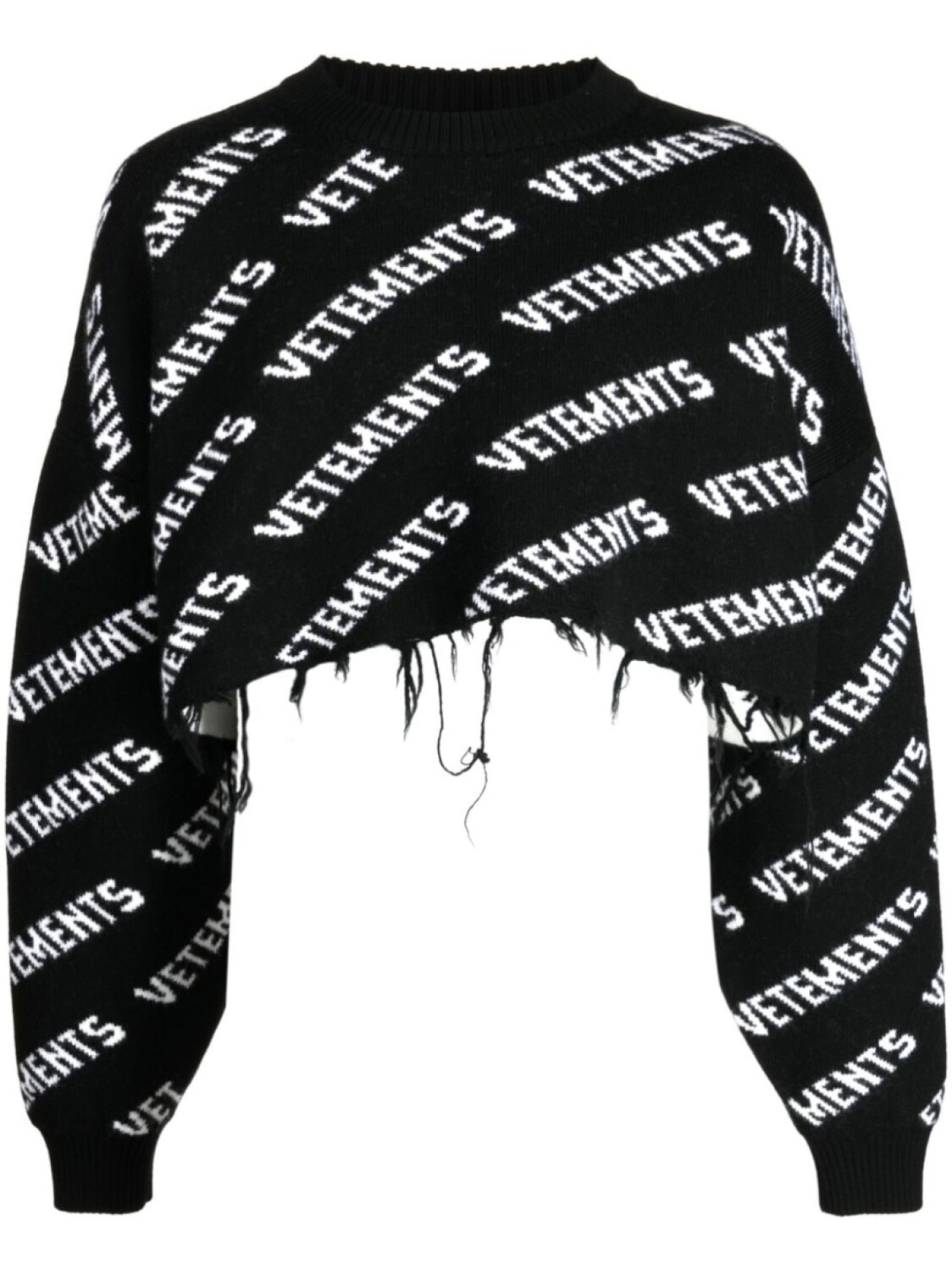 

Джемпер с эффектом потертости и логотипом VETEMENTS, черный