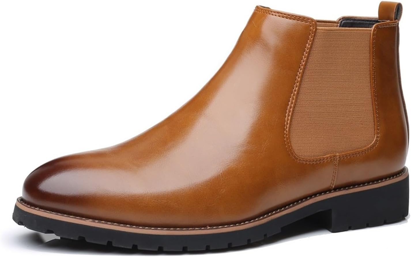 

Мужские повседневные кожаные ботинки-челси среднего верха, слипоны, ботинки до щиколотки для мужчин, ботинки челси Generic, коричневый