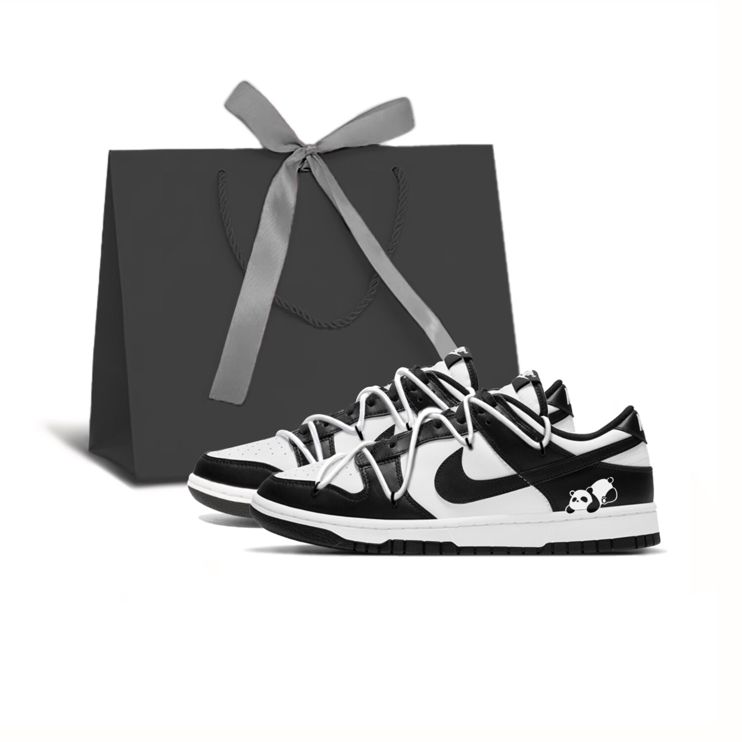

Кроссовки Nike Dunk Skateboard Shoes Unisex Low-Top Black White, Черный, Кроссовки Nike Dunk Skateboard Shoes Unisex Low-Top Black White
