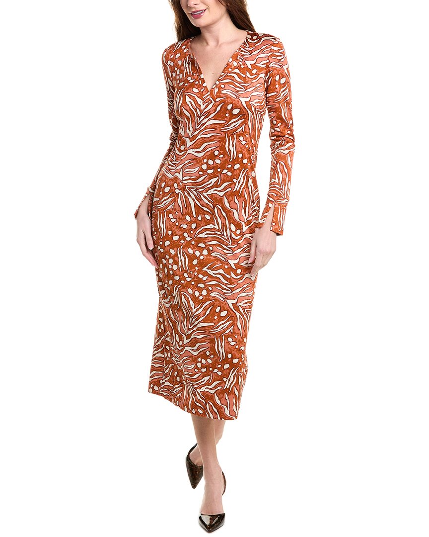 

Платье миди Diane von Furstenberg Sonca, коричневый