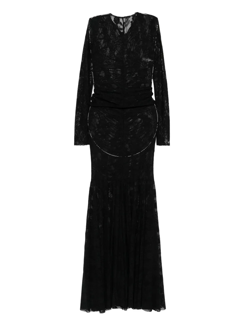 

Макси-платье с V-образным вырезом и длинными рукавами Norma Kamali, черный