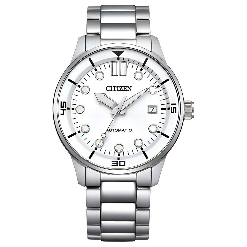 

CITIZEN Часы Mechanical Watch Series Mechanical Movement Stainless Steel Strap Watch 40mm Men's Watch White Dial, White Dial
