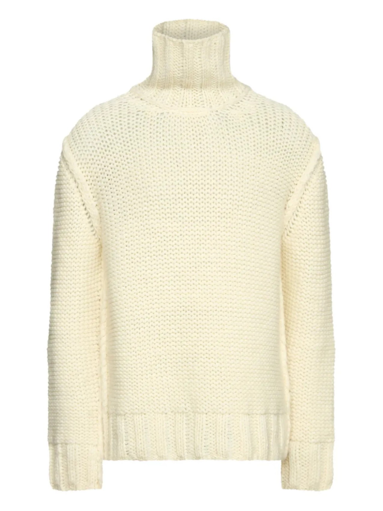 

MM6 Maison Margiela свитер крупной вязки с высоким воротником, нейтральный