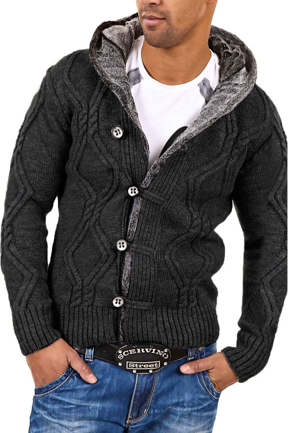 

Толстовка behype Strickjacke CR 7013, темно-серый