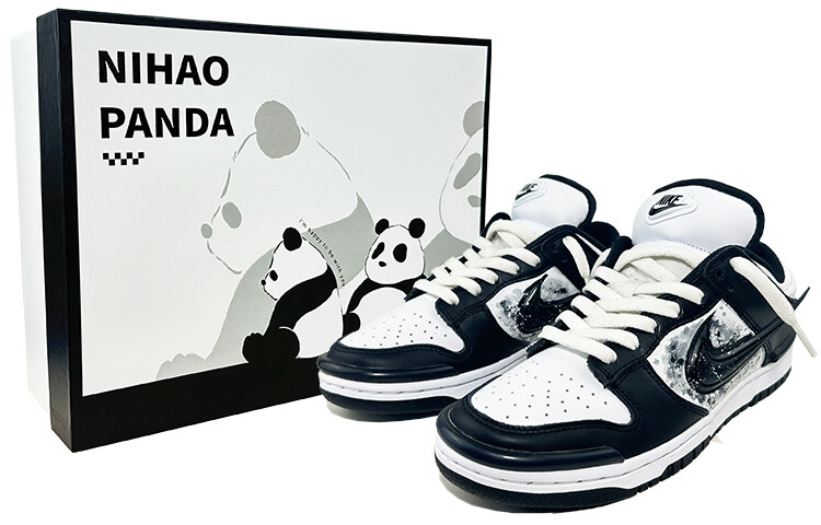 

Кроссовки Nike Dunk Skateboard Shoes Women's Low-Top Black White, Черный, Кроссовки Nike Dunk Skateboard Shoes Women's Low-Top Black White