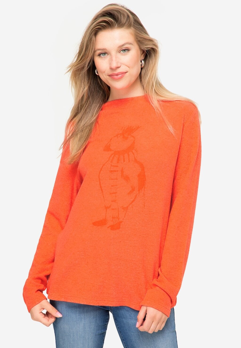 

Вязаный свитер VOGEL-PRINT, STEHKRAGEN, LANGARM LAURASØN, цвет orange rouge