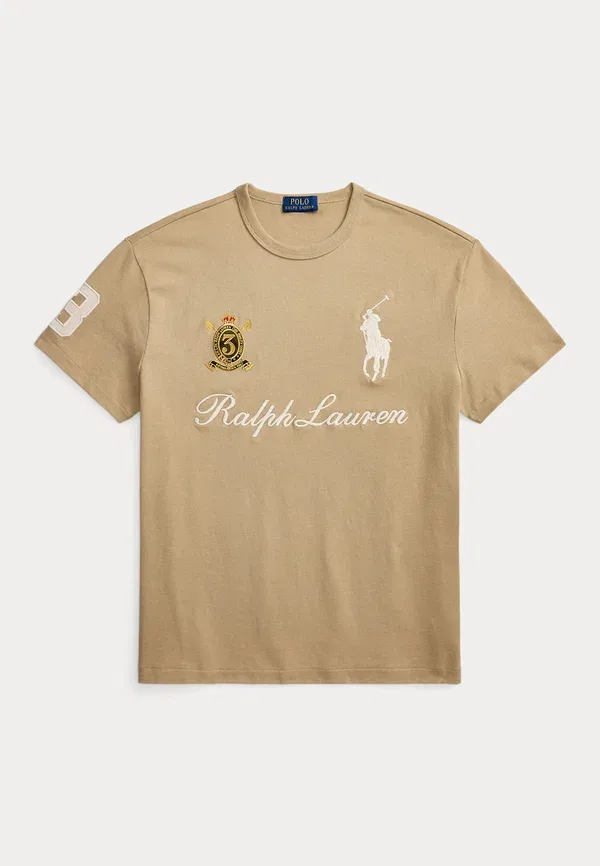 Футболка Polo Ralph Lauren Classic Fit Big Pony Jersey Print, цвет винтажный хаки — фото 4