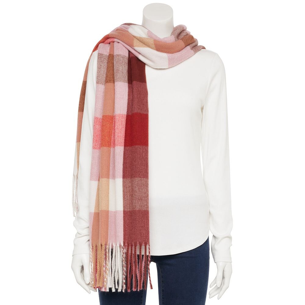 

Женский продолговатый клетчатый шарф Sonoma Goods For Life, цвет Mauve Lorna Plaid