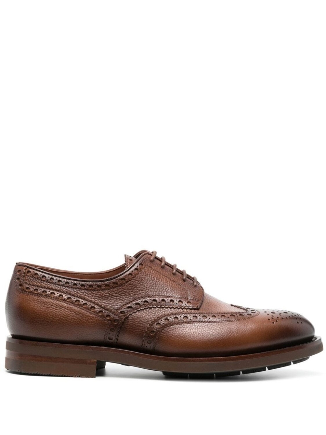 

Santoni туфли дерби с брогированием, коричневый