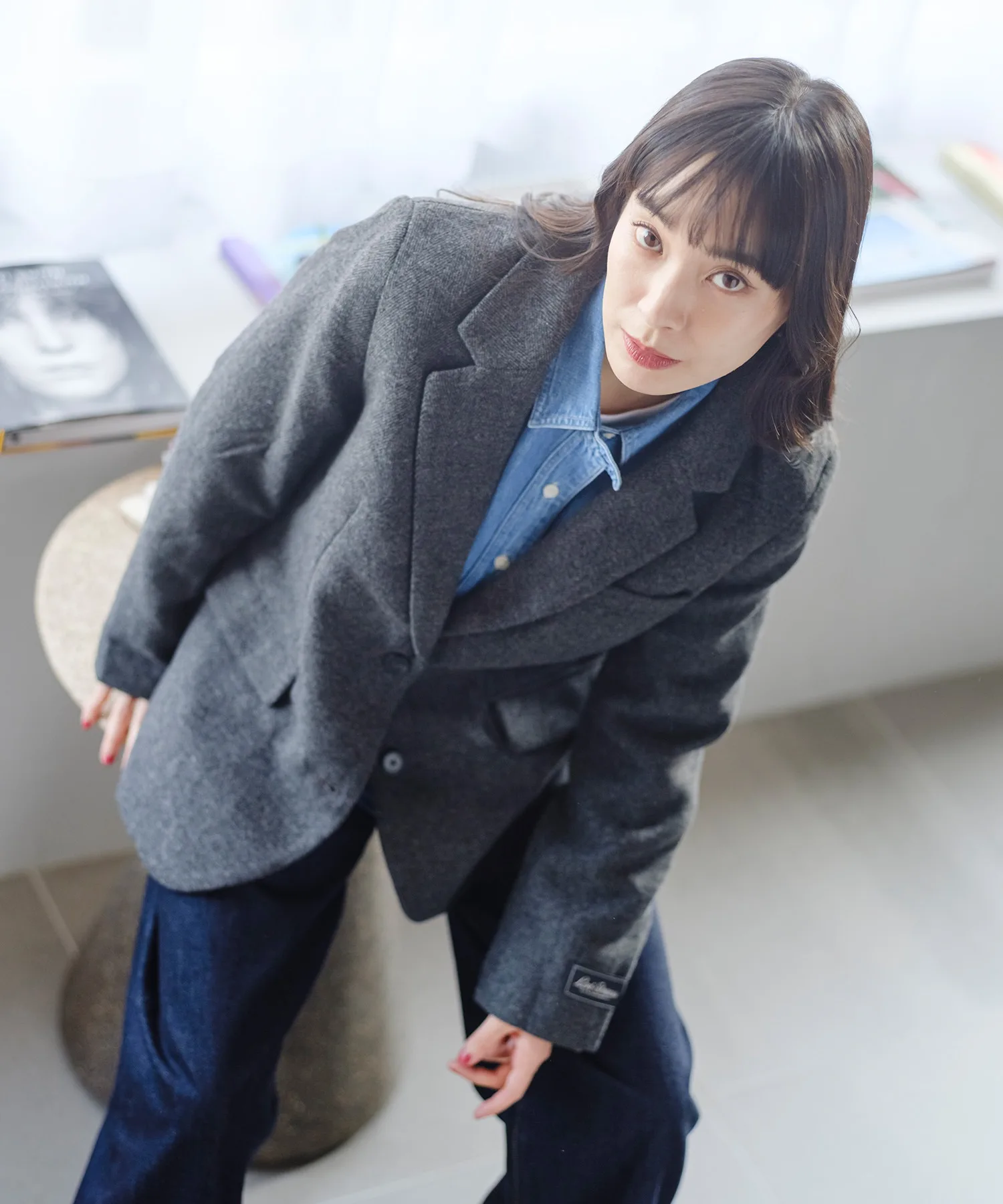 Женская куртка классического кроя из твида Levi's Tweed Jacket черная — фото 2