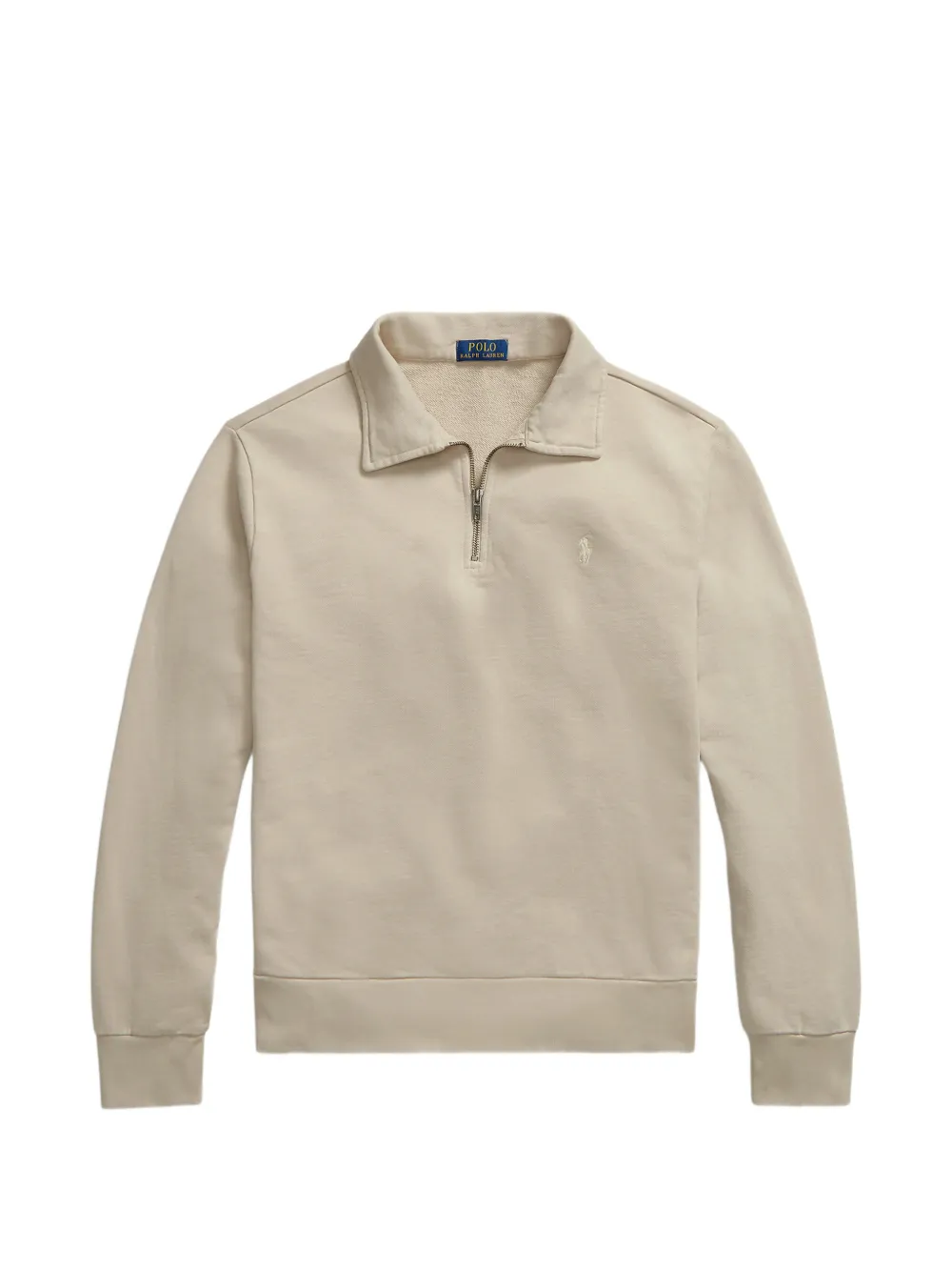

Хлопковый свитшот с четверной молнией Polo Ralph Lauren, бежевый