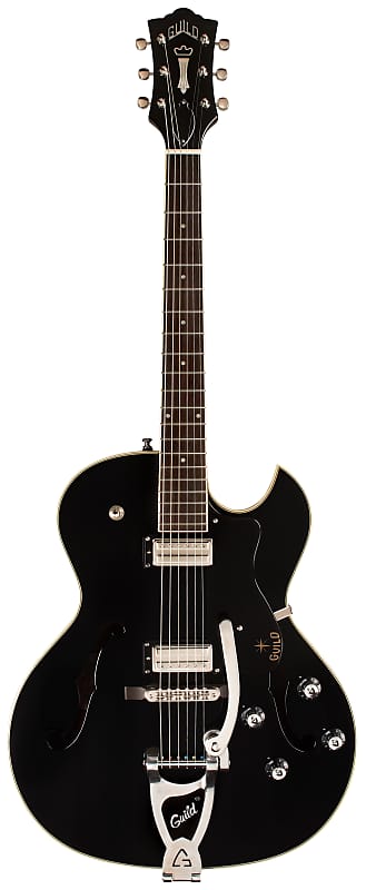 

Электрогитара Guild Starfire III Hollow Body Electric Guitar with Guild Vibrato Tailpiece - Black - 2023