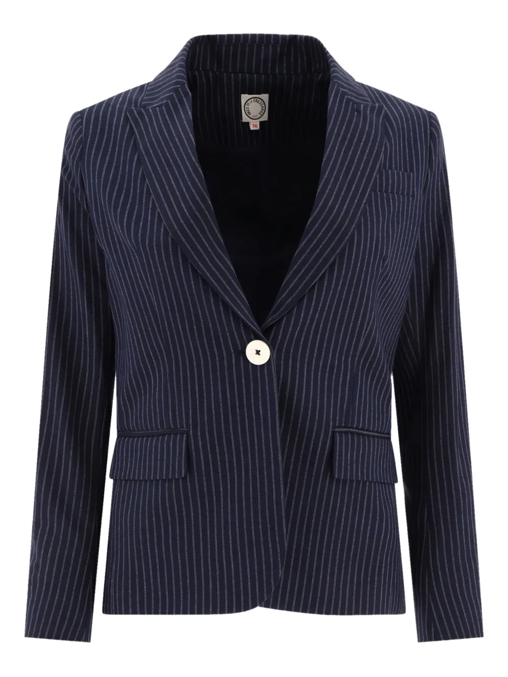 

Однобортный блейзер в тонкую полоску Ines De La Fressange, синий