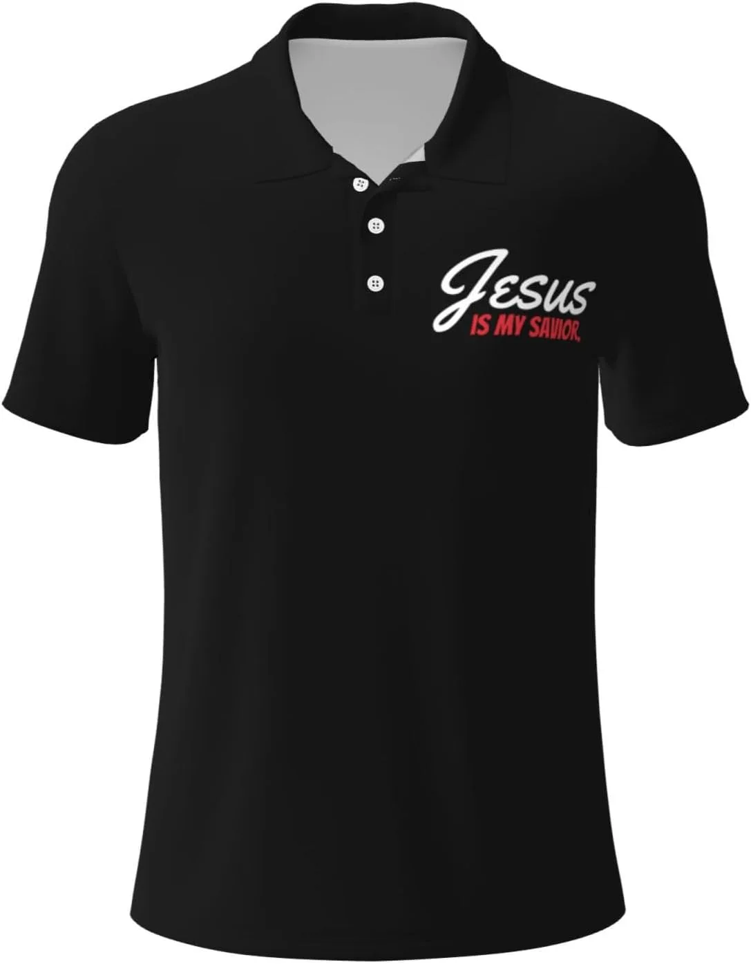 

Футболка-поло Jesus is My Savior для мужчин, быстросохнущая BUECDHYEI