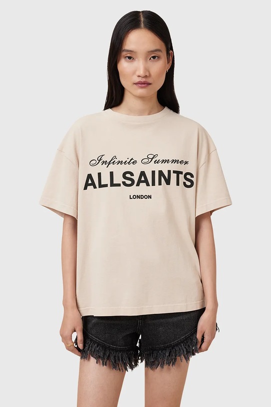 

Хлопковая футболка AVRI Allsaints, бежевый