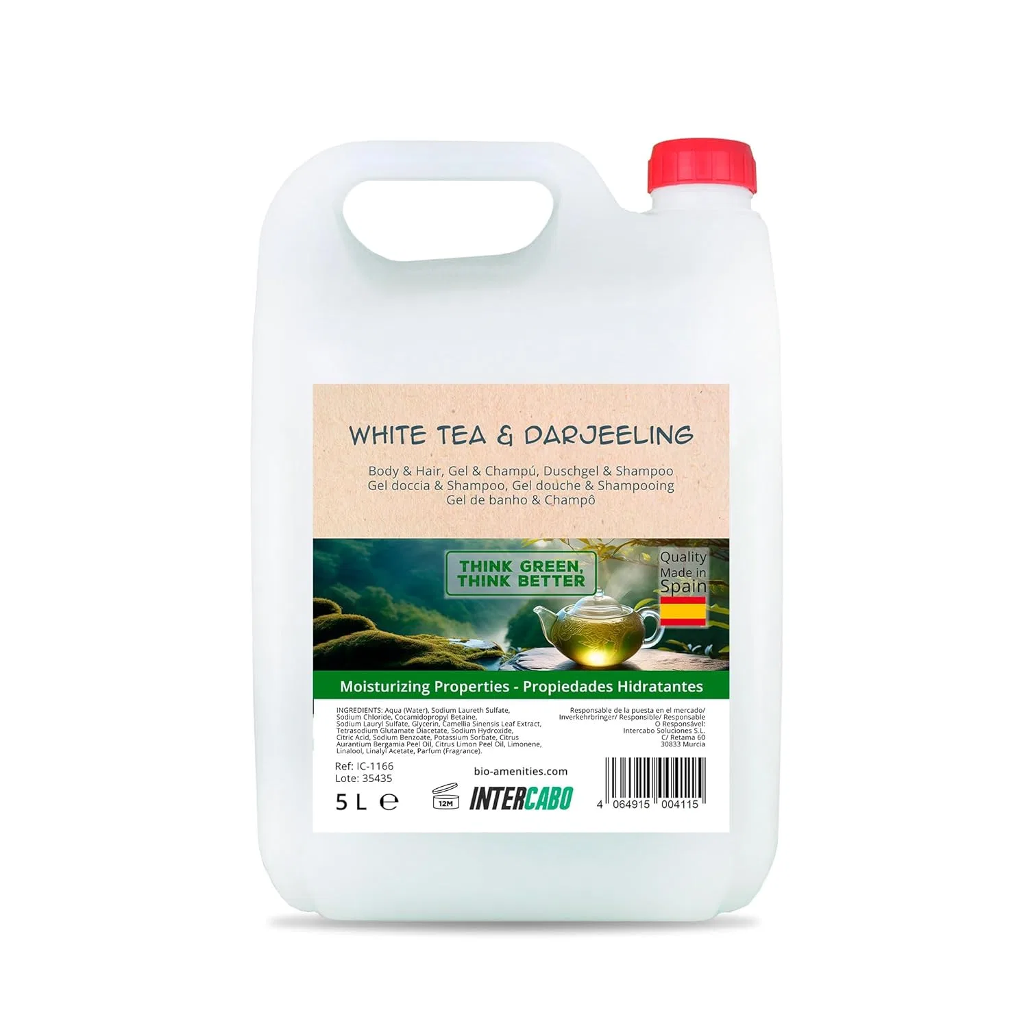 Гель для душа и шампунь 2-в-1 «White Tea and Darjeeling», 5 л Intercabo
