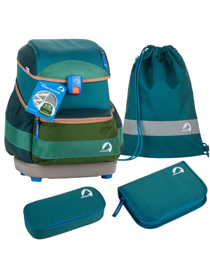 

Finkid Набор из 4 школьных сумок BUDDY EKO SPORT jungle mix зеленого цвета