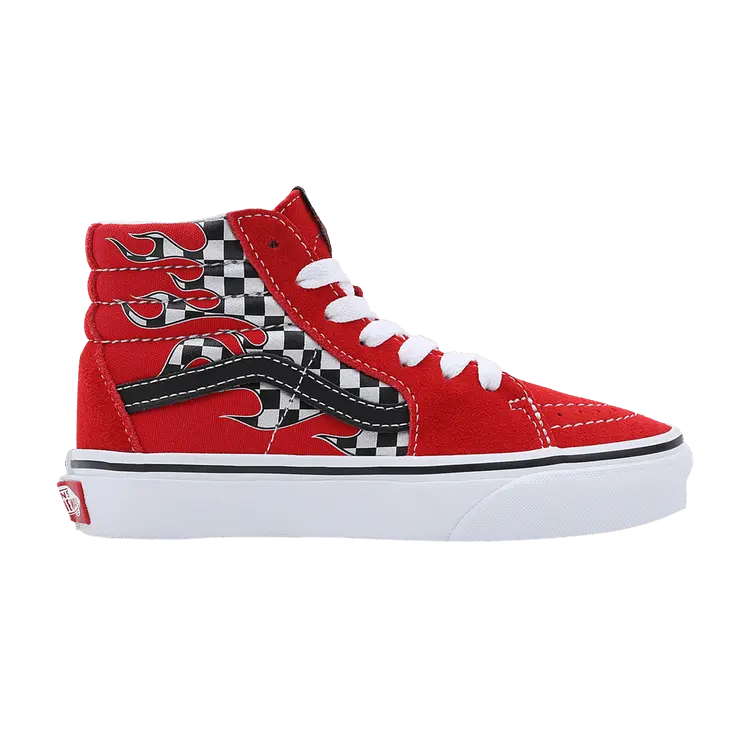 

Кроссовки Vans Sk8-Hi Kids Checkerboard Flame - Racing Red, красный