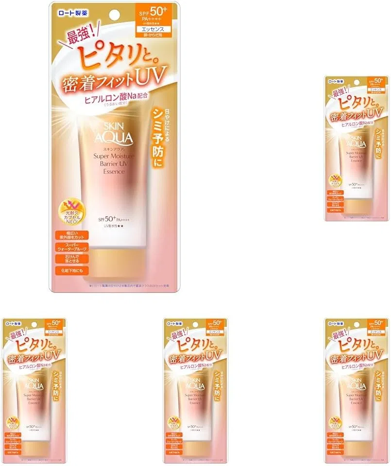 Солнцезащитный увлажняющий эссенция Skin Aqua Super Moisture Barrier UV, SPF50+ PA++++, 70 г, набор 5 шт