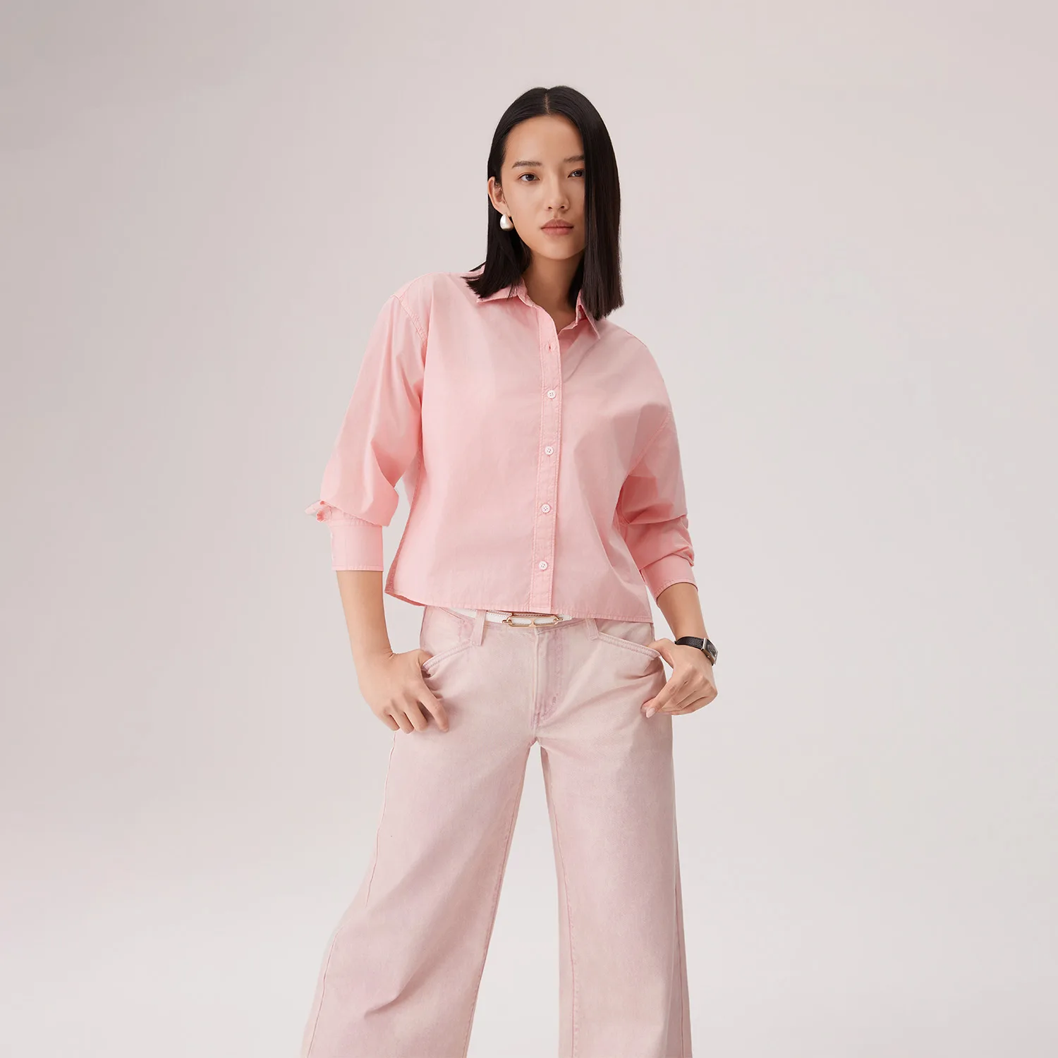Levis Футболка Women's Coral Blush Pink Pointed Collar — фото 4