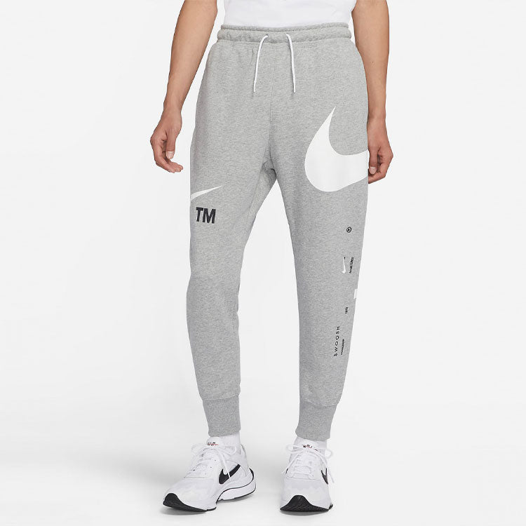 Спортивные брюки Men's Nike Large Logo Lacing Knit Bundle Feet Sports Pants/Trousers/Joggers Autumn Light Grey DD6092-063 — фото 4