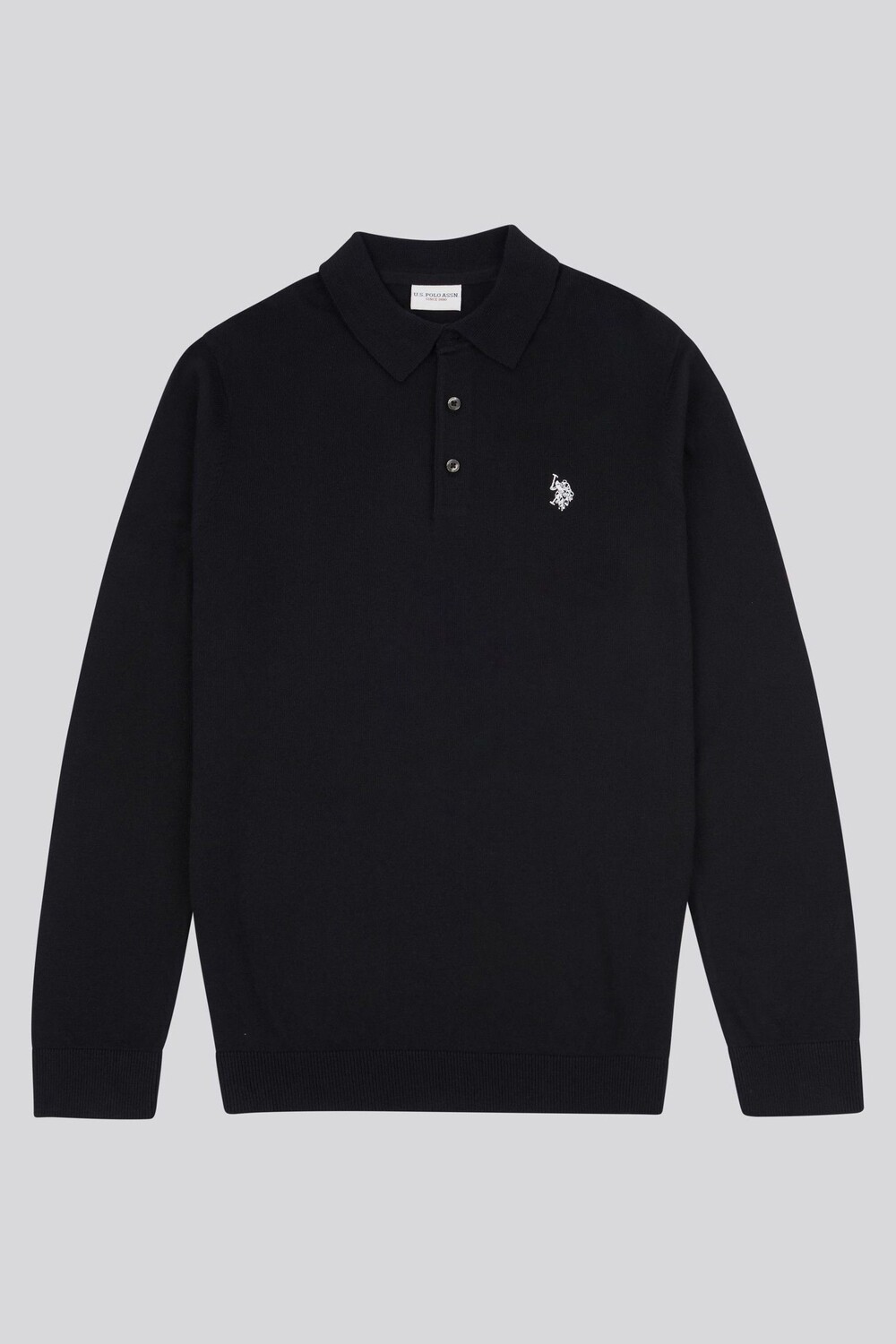 

Мужская трикотажная рубашка поло с длинным рукавом U.S. Polo Assn, черный