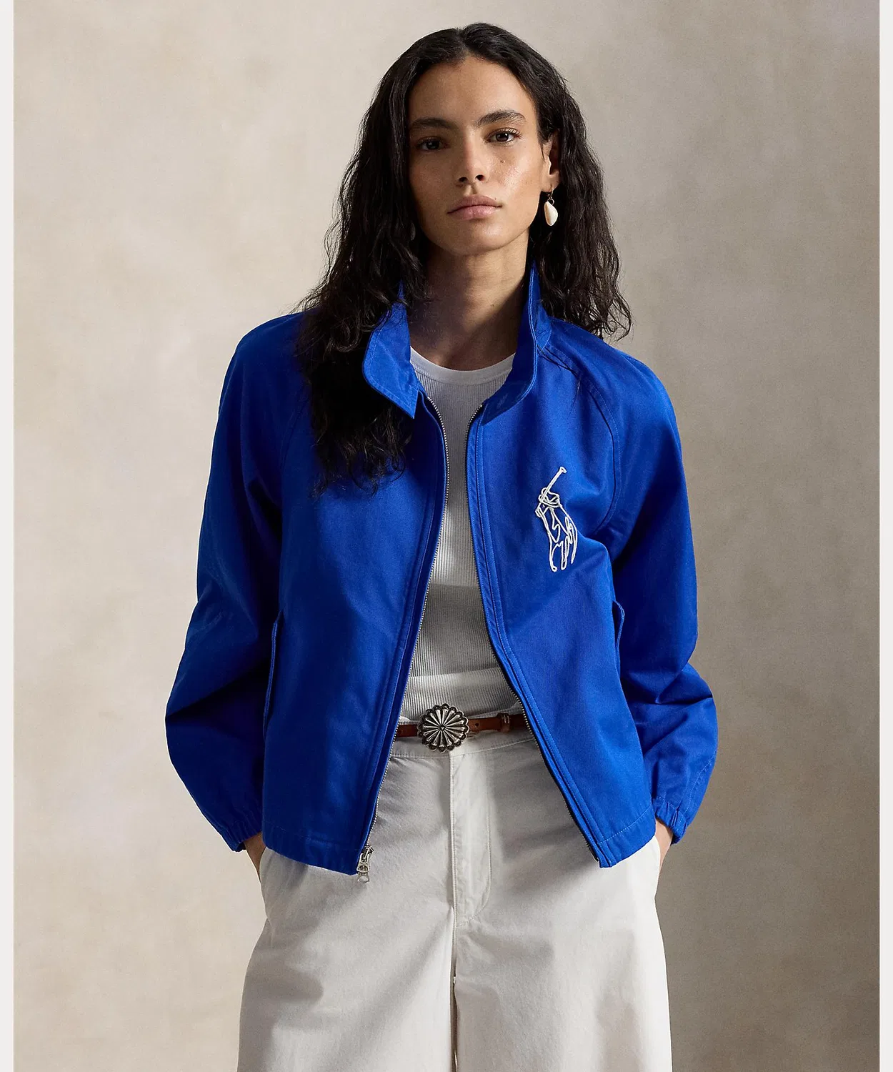 Жакет с вышивкой Ralph Lauren хлопковый, синий