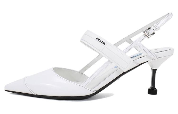 Туфли на высоком каблуке женские белый Prada