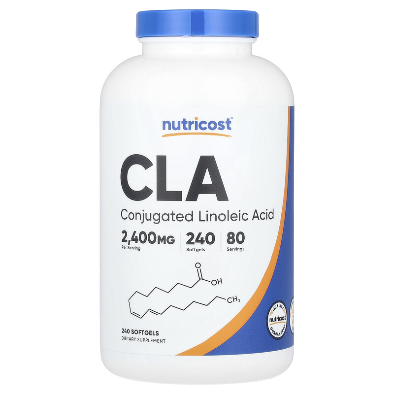 

Nutricost, КЛК, 2400 мг, 240 капсул (800 мг в 1 капсуле)