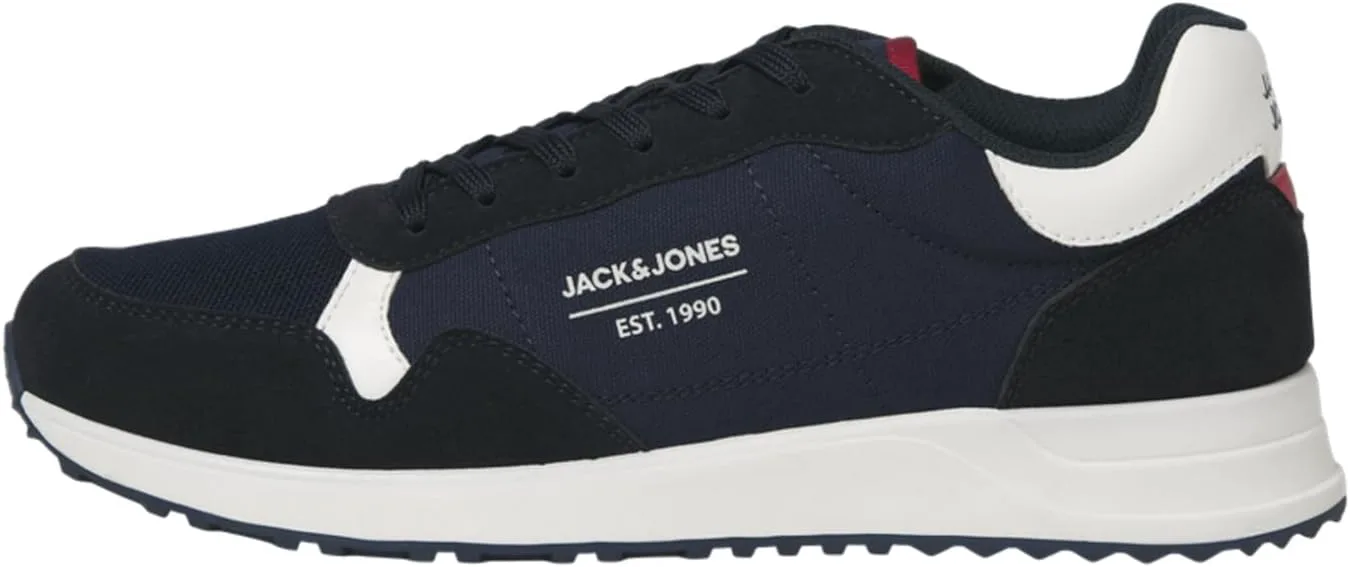 Мужские кроссовки JACK & JONES в стиле смарт-кэжуал, модель Jfwbeech с комбинированным верхом из искусственной кожи, темно-синий
