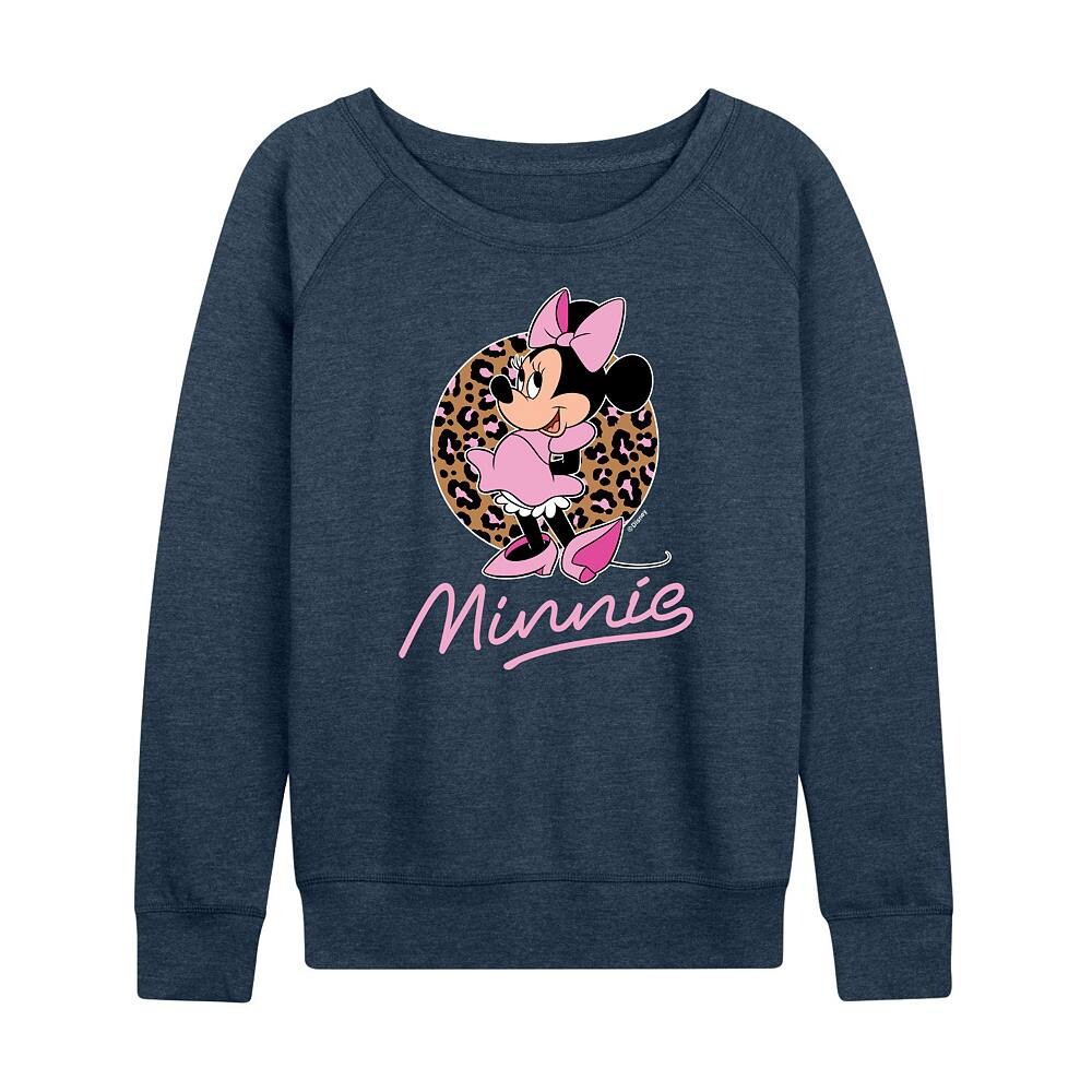 

Женский легкий свитшот из френч терри с леопардовым принтом Disney's Minnie Mouse, цвет Heather Blue