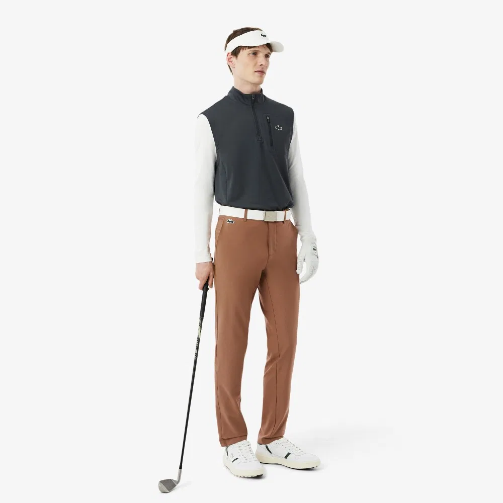 Мужские базовые брюки для гольфа коричневые от Lacoste — фото 4