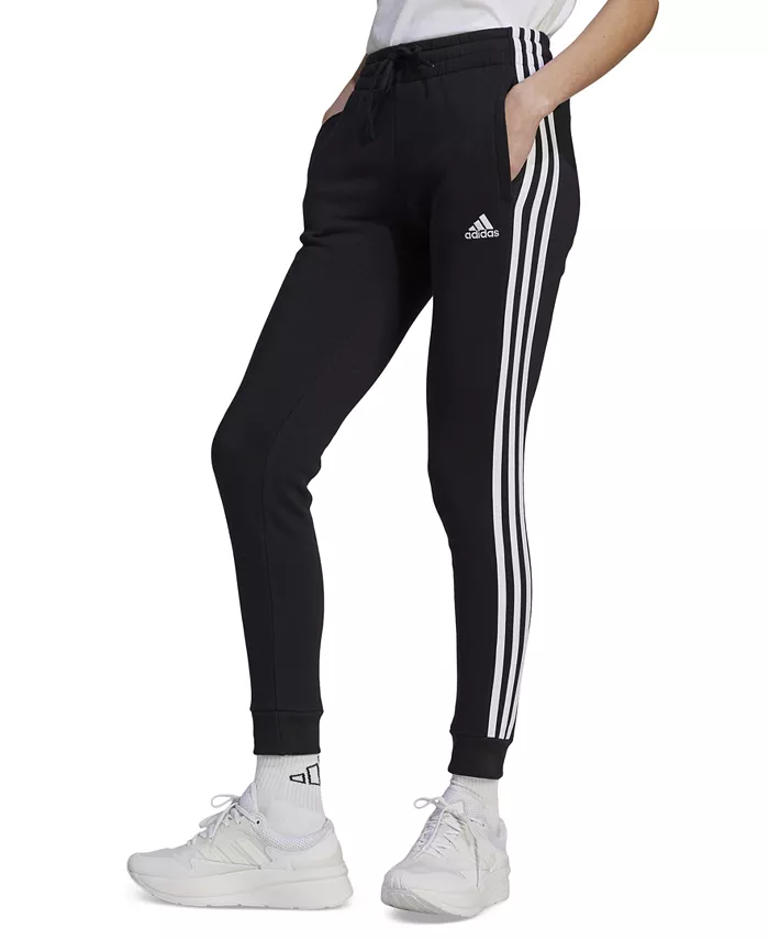 

Женские джоггеры из флисового хлопка с 3 полосками adidas, черный