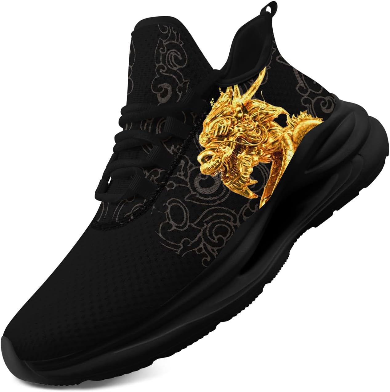 

Мужские кроссовки Dragon для бега, модные, комфортные, легкие, спортивные, дышащие, для тренировок и тенниса, сетчатые, для женщин Coolcustomize, золотой