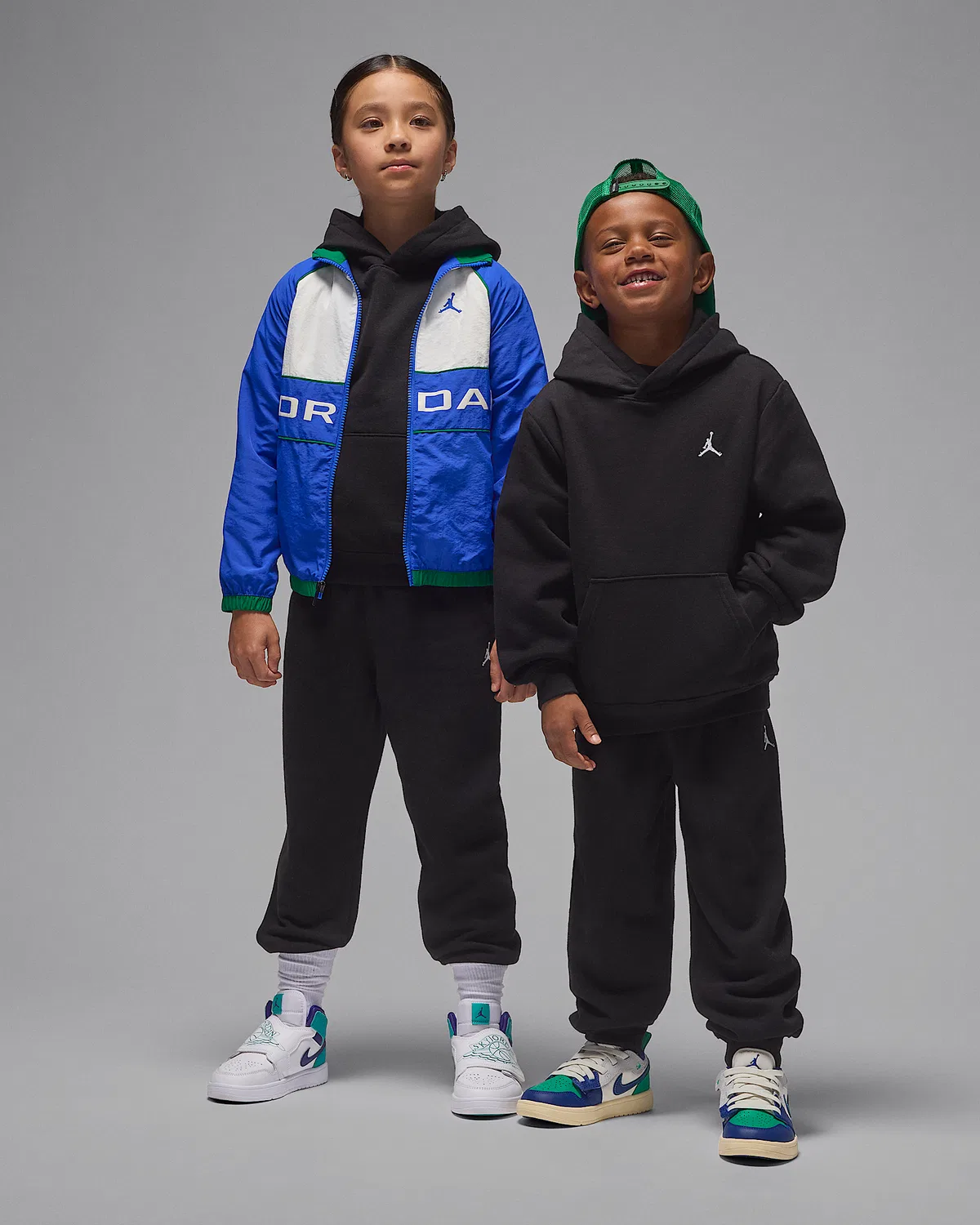 Детский комплект из 2 предметов: толстовка с капюшоном Jordan Brooklyn Fleece, Black