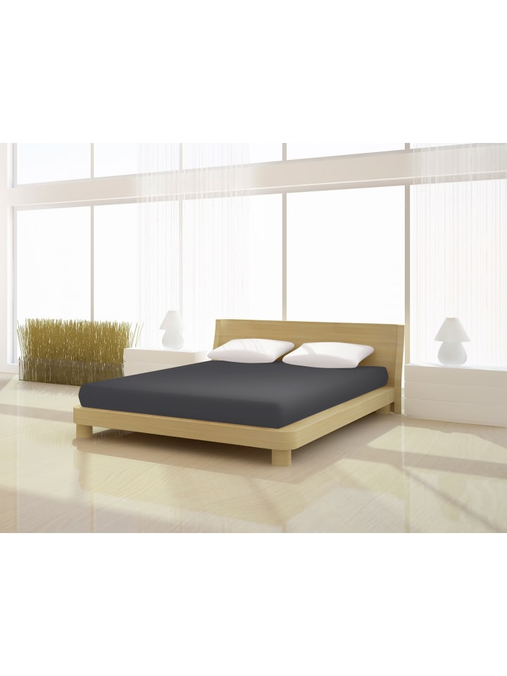 

Простыня на подгонке MrSandman Full Elastan de luxe 90 100 x 200 220 cm, цвет schiefer