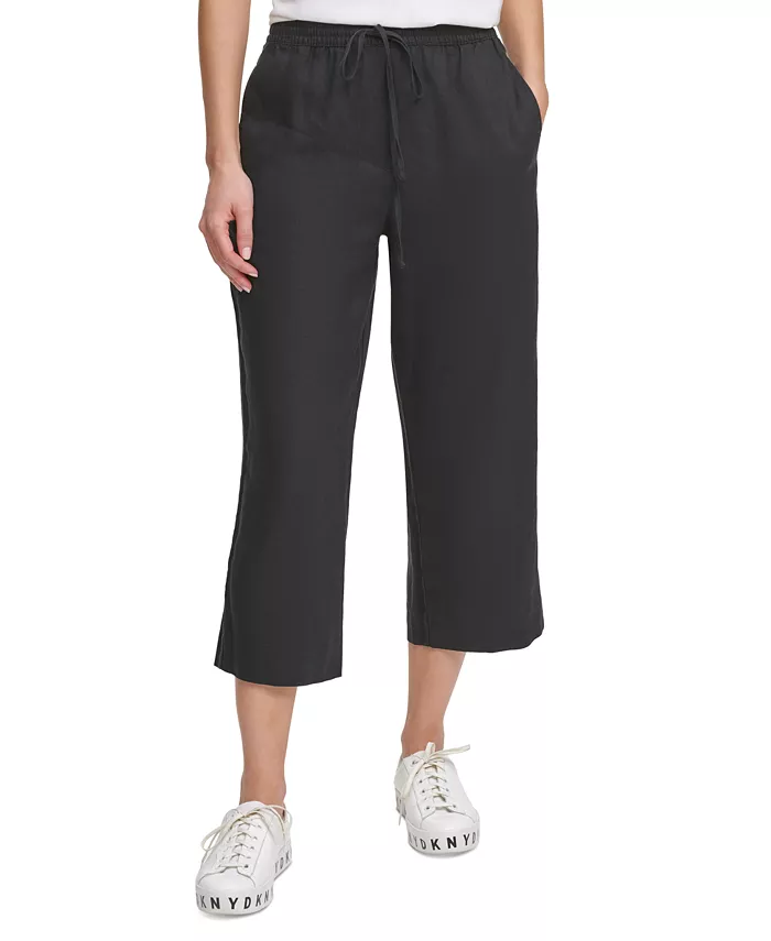 

Широкие брюки на резинке DKNY, черный