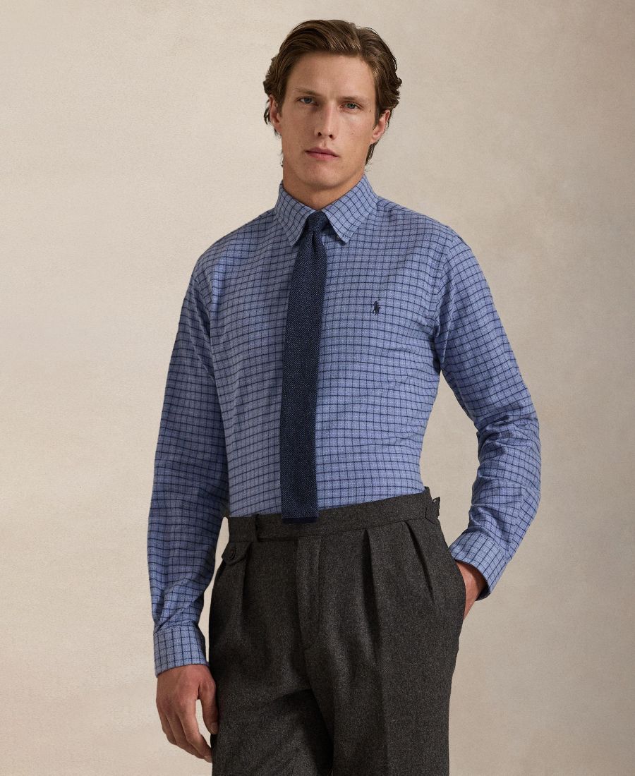 

Мужская классическая рубашка с длинными рукавами в клетку Polo Ralph Lauren, Blue Heather Multi