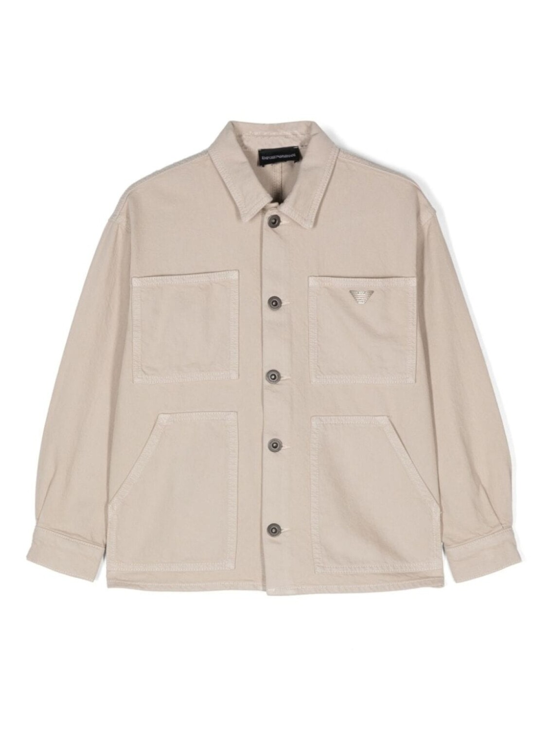 

Куртка-рубашка с логотипом Eagle Emporio Armani Kids, бежевый