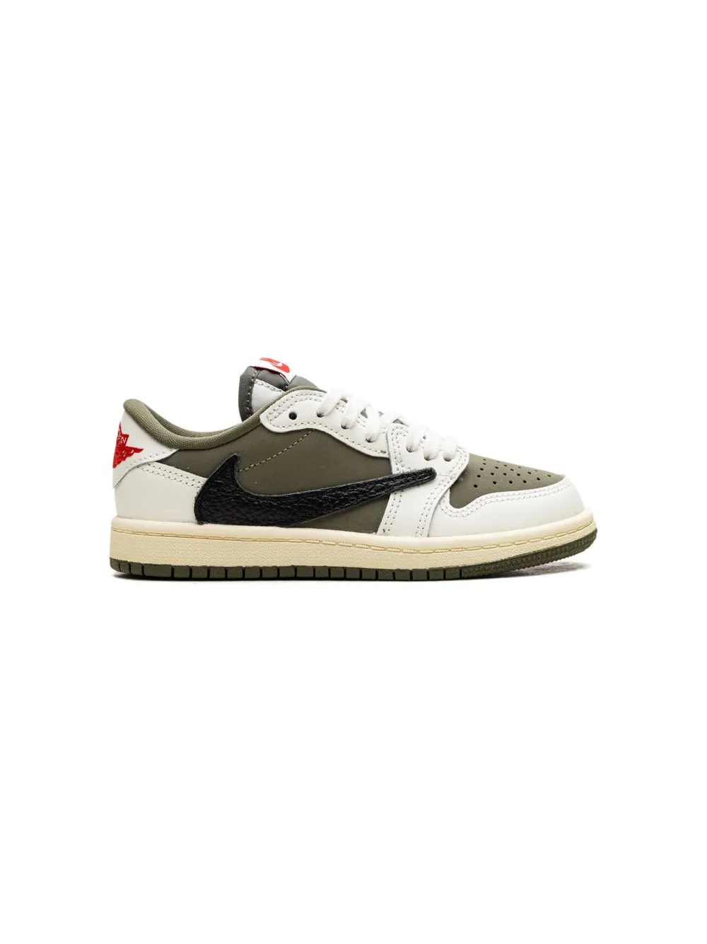 Кроссовки Air Jordan 1 Retro Low OG SP Medium Olive из коллаборации с Travis Scott Jordan Kids, зеленый — фото 2