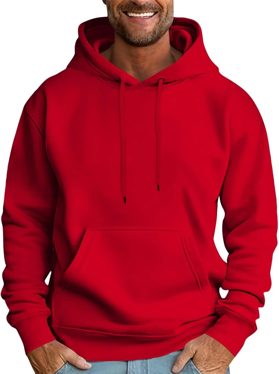 

Мужская худи с капюшоном и карманом, свободный пуловер