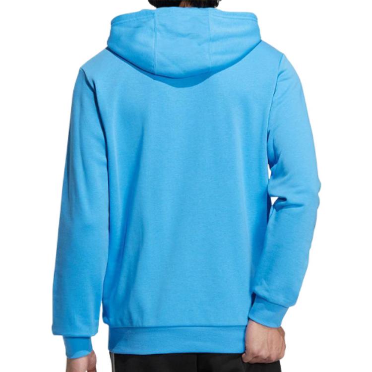 Худи adidas Neo Logo Casual Hoodie 'Blue', синий — фото 4